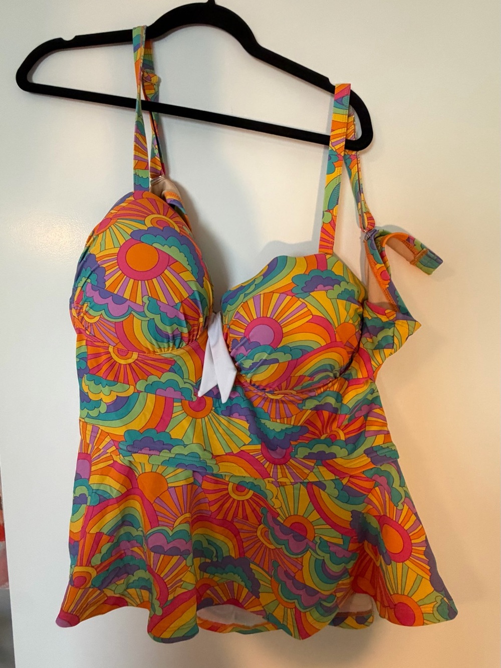 Retro Sunrise Multicolor Tankini Top